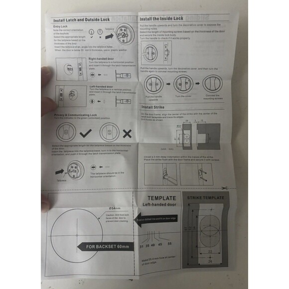 Leydebong Pack of 2 Gold Pocket Door Lock with Keys Square Pocket Door Hardware - Picture 9 of 15